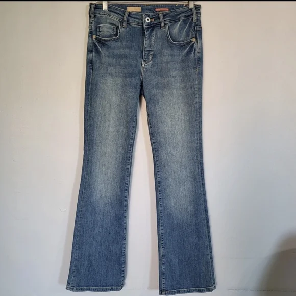 Pilcro Anthropologie The Demilune Boot Stretch Denim Jeans Mid Size 27 - Picture 3 of 10
